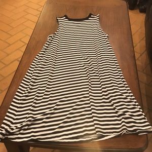 Black and White Striped Dress, Sleeveless